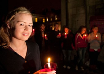 NUIG SU president Donna Cummins at the launch of the Cope Shine A Light campaign.