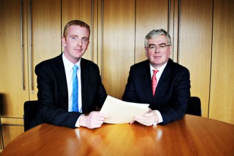 Cllr Derek Nolan with Labour Leader Eamonn Gilmore.