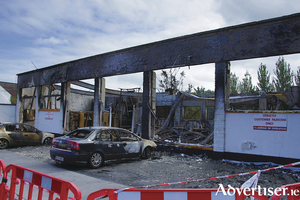 The aftermath of the fire which destroyed Shannon Dry Cleaners premises on Prospect Hill, Wednesday morning. 		Photo:-Mike Shaughnessy