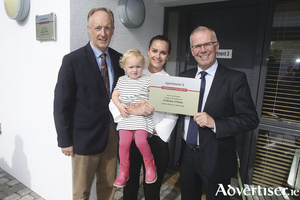 Pictured at the naming of a patient support apartment at the Croi Heart and Stroke Centre were (left to right) Neil Johnson, Croi with Deirdre and Ellie O&rsquo;Brien and Kevin O&rsquo;Reilly, chairman, Croi.