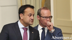 Leo Varadkar and Simon Coveney - whoever becomes the next leader of FG will determine the survival of the current Government. Photo:- Colin Keegan