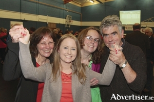 Sinn F&eacute;in&#039;s Mairead Farrell and her family celebrate her election to the Galway City Council in 2014. Could she yet become a Galway West TD? Photos by Mike Shaughnessy