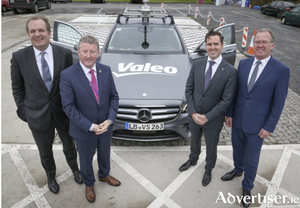 Pictured at the announcement are left to right, Valeo comfort and driving assistance systems business group president Mark Vrecko, Galway East TD and Minister of State for Rural and Community Development Se&aacute;n Canney, IDA Ireland chief executive officer Martin Shanahan, and general manager Valeo Tuam Fergus Moyles.