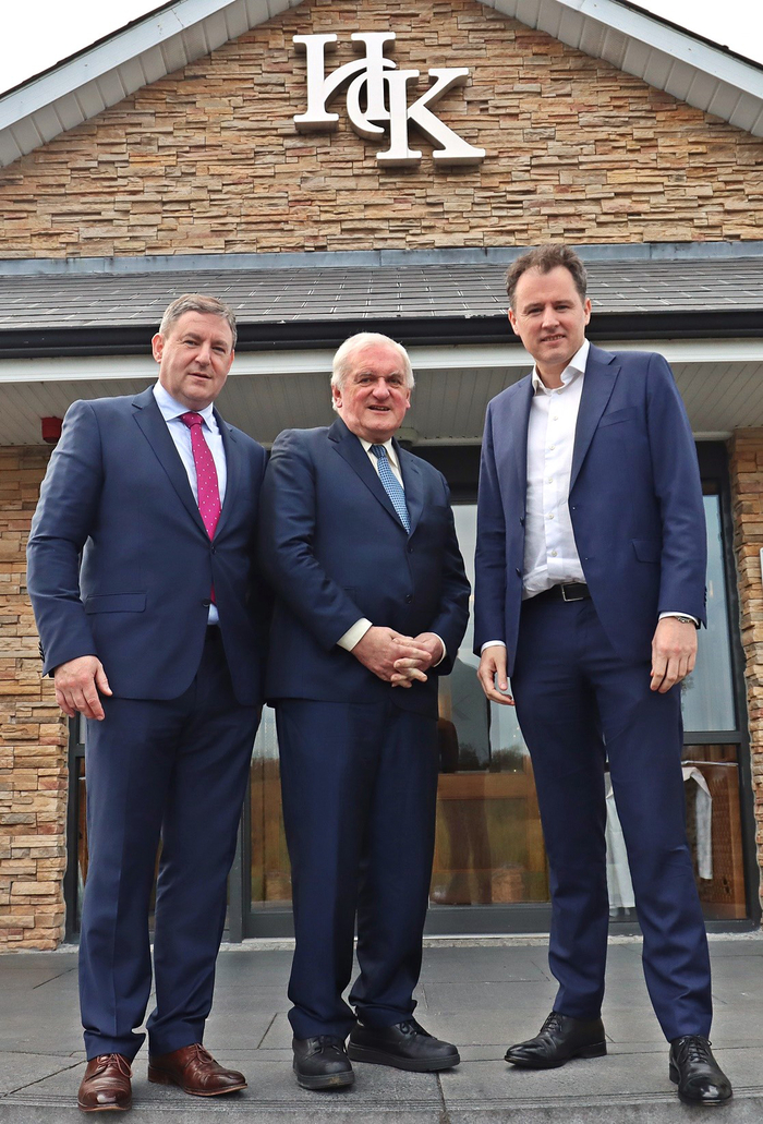 L-R: Niall Blaney, FF and running for the party in the Midlands/North West Constituency; Former Tapoiseach, Bertie Ahern and Charlie McConalogue, Minister for Agriculture, Food and the Marine.