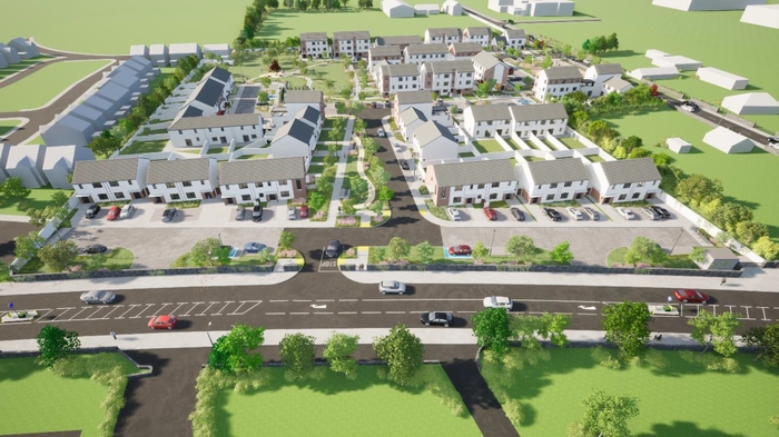 An artist’s impression of the proposed new housing development at Baile Chláir (Claregalway). Photo Galway County Council.