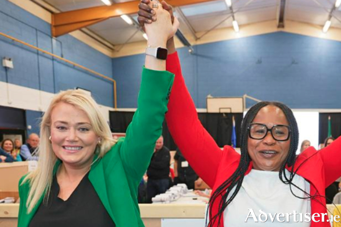 Newly elected councillors; Josie Forde (FF) and Helen Ogbu (Labour).
Photo: Mike Shaughnessy.  