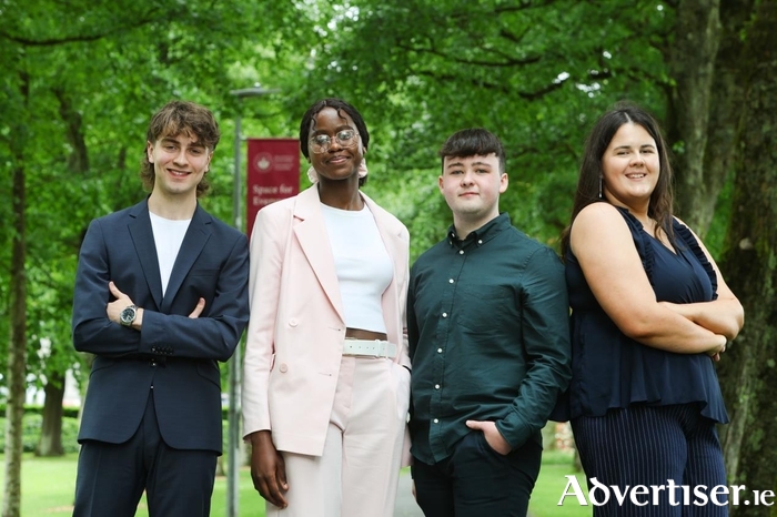 Students David Garvey, Claudine Mulihano, Damien Delaney and Emily Donellan were awarded funds to support their business ideas as part of University of Galway IdeasLab’s Start100 student incubator. 