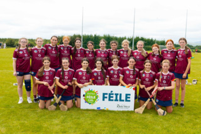 Athenry camogie players make history with a second successive All Ireland title at the  annual Féile na nGael. [Photo: Patrick Browne]