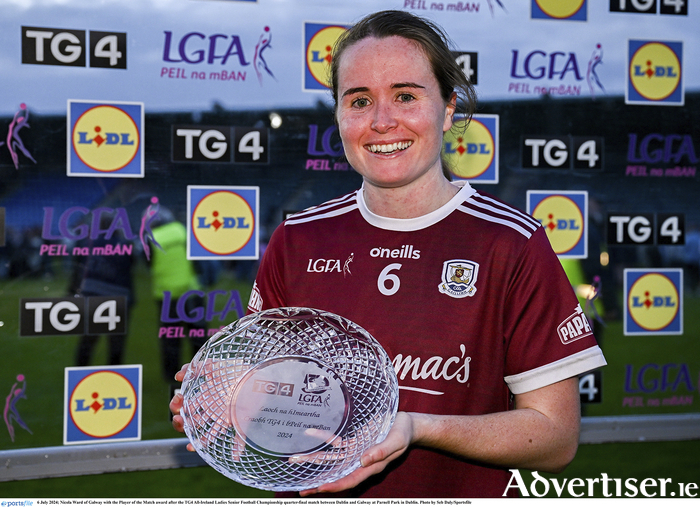 Galway's Nicola Ward won the Player of the Match award after her side's quarter final victory over Dublin in Parnell Park.