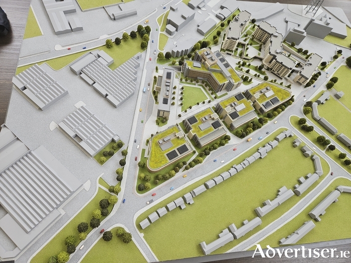 Architectural model of Crown Square development at junction of Wellpark Road and Connolly Avenue in Mervue