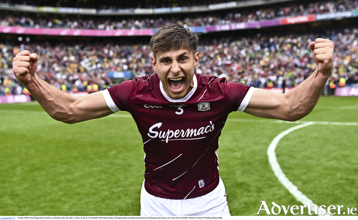 Seán Fitzgerald of Galway celebrates after his side's victory in the All-Ireland semi-final match against Donegal. 