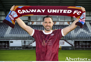 Galway United new signing Greg Cunningham stands for a portrait at Eamonn Deacy Park in Galway. Photo by Ray Ryan/Sportsfile