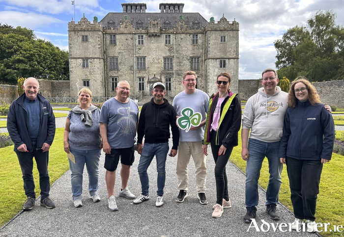 German travel agents visiting Portumna Castle and Gardens, with Ona Barrett Perez, Tourism Ireland (right); and Noel Larkin, Office of Public Works (left).
