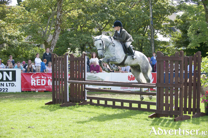 Christine Molloy on board Doire Mhainigh Earl in the registered Connemara Pony aged 4 & over ridden by a person over 16  at the 90th Connemara Pony show in Clifden Co. Galway. Photo:Andrew Downes 