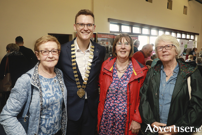 At the Roundstone's Hidden Heritage Conference L-R Mary McDonagh (Athenry), Cathaoirleach of Galway County Council Albert Dolan, Eileen Duane (Athenry) and Angela Magennis (Woodlawn). Photo Sean Lydon