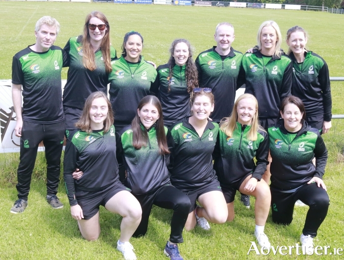 Racoon West players at the Ireland World Cup Team presentation in DLSP RFC Kiltiernan, 
Co. Dublin on July 7, 2024.
Back row (L to R): Dara Irwin, Laura Gaffney, Risa Egerter, Neasa Newell, Paddy O’Sullivan, 
Maria Ryan, Caitriona De Paor.
Front Row (L to R): Eimear Murphy, Kelsi McGrath, Nicola Corcoran, Georgia Codyre, 
Michelle Coen.