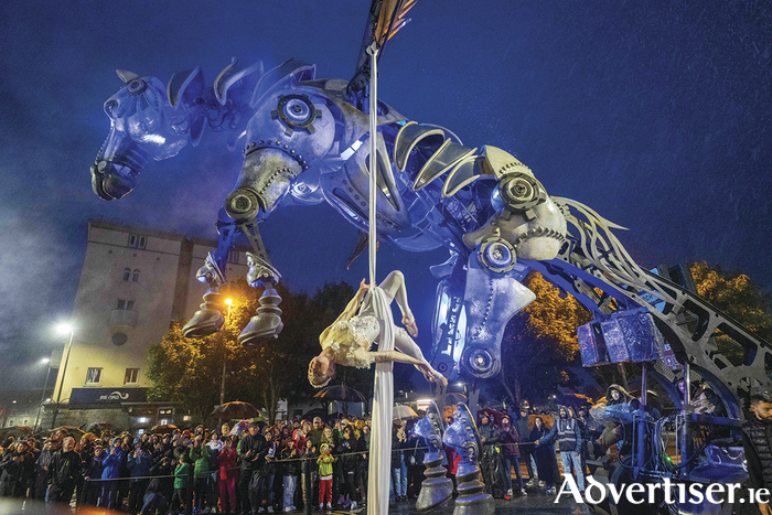  Pegasus by Planète Vapeur brought the fantastical and magical to life to the streets of Galway during the Galway International Arts Festival. Photo:Andrew Downes, xposure