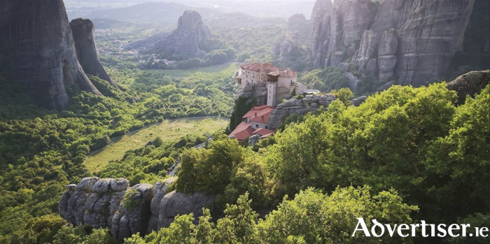 A mountain-top monastery in Meteora, Thessaly.