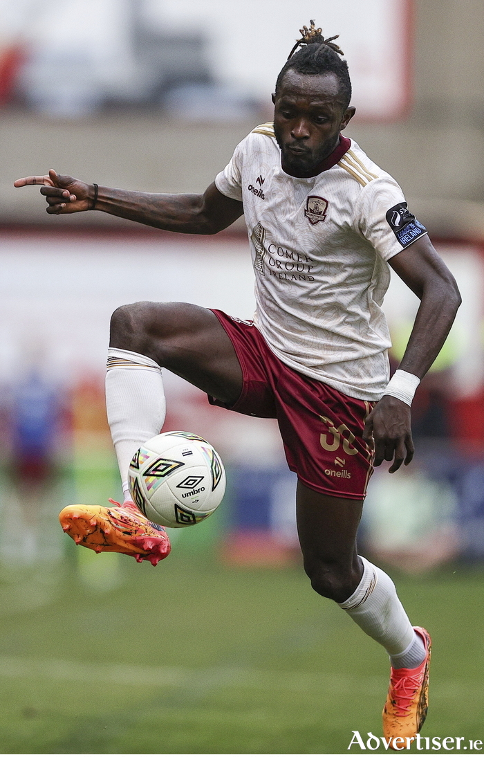 Jeannot Esua of Galway United during the Sports Direct Men's FAI Cup third round match between Shelbourne and Galway United at Tolka Park in Dublin. Photo by Thomas Flinkow/Sportsfile