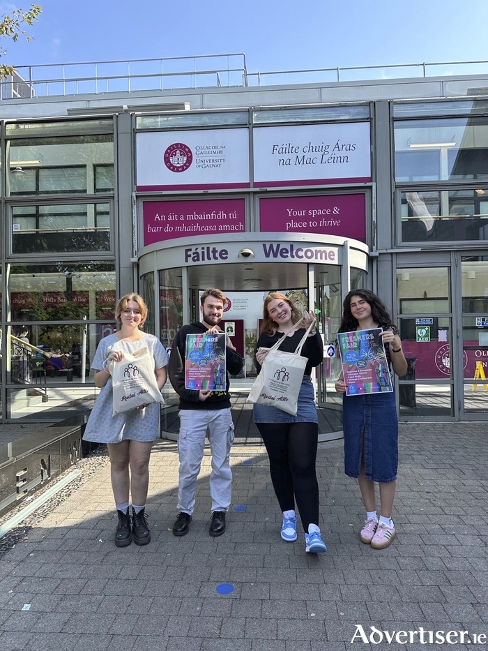 (Left to Right): Chloe Anderson, Tom Forde, Faye Ní Dhomhnaill and Julieanne Ní Mhullaoidh (University of Galway Students’ Union).