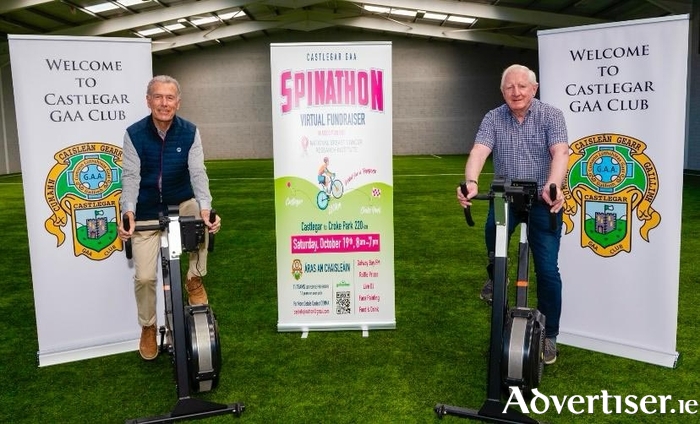 John Connolly and Stephen Hosty (both Castegar GAA Club) at the launch of ‘Spinathon’ at Áras an Chaisleáin recently