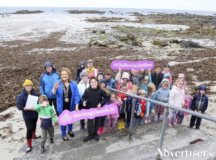 Members of the local community in Indreabhan participated in a Seashore Bio-Blitz, Scavenger Hunt and Litter Beach Clean-up at An Tra Mhor in 2023. Photo: Galway County Council.