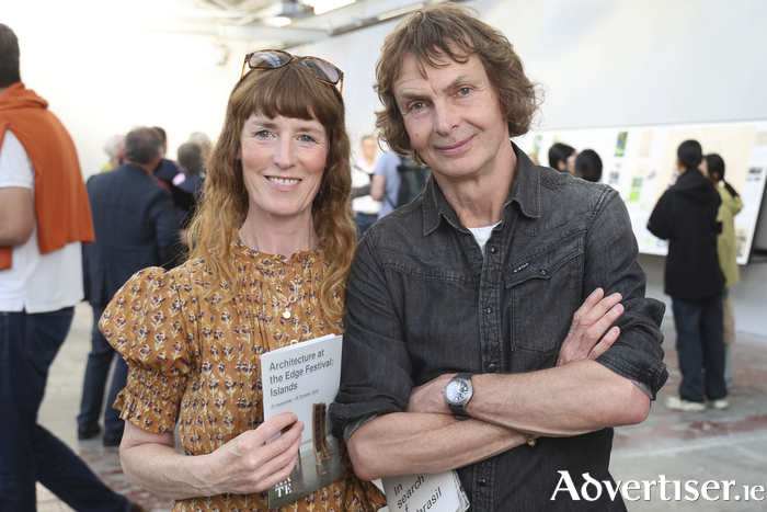 Architecture At The Edge Festival 2024 Islands opened on Friday with the exhibition In search of Hy-Brasil at the Printworks on Market Street. Attending the opening were Lisa and John Berry, Sea Road.
Photo: Mike Shaughnessy 
