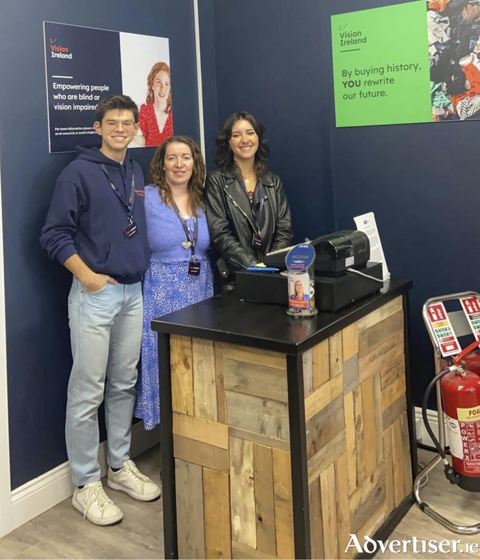 Lorenzo, Susan and Rebecca volunteering in Vision Ireland