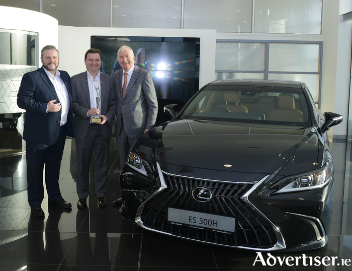 Pictured from left are Enda Brennan, Lexus Galway Sales Manager; Ian Corbett, Head of Lexus Ireland; and Tony Burke, Dealer Principal, Lexus Galway