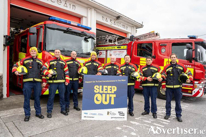 (L-R): Firefighters, Brendan Creedon, Kenny McNamara, John McGauley, Billy Cleary, Station Officer, Frankie Dolan, Sub-Station Officer, Darren Reynolds, Firefighters, Mark Folan and Ray Rohan (Galway City Fire Station) Photo: Boyd Challenger