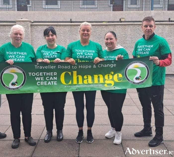 Galway Traveller Movement showing their support for the national Traveller Road to Hope and Change campaign which highlights the mental health crisis in their community. Tuesday 8th October is National Traveller Mental Health Day and GTM are calling for the Government to save Traveller lives by acting now to create and fund a Traveller Mental Health Strategy.