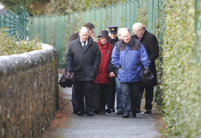 Hans-Peter and Arlette Riedo, parents of murdered Swiss Student Manuela Riedo, were taken by Gardai to the scene where their daughter's body was discovered in October, 2008. Arlette Riedo placed a single white rose at the scene. [Picture: Philip Cloherty]