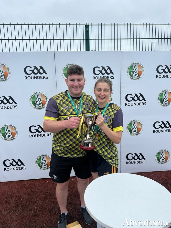 Annaghdown duo Clodagh Naughton and Cathal Creaven, who received All-Star awards in their respective grades.