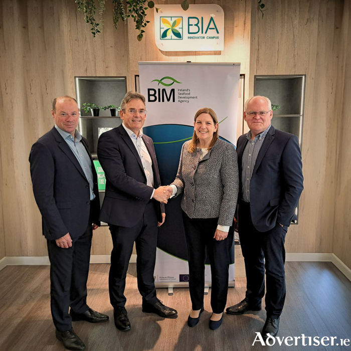 Pictured (from left): Richard Donnelly, development and innovation services director; Derek Dunwoody, general manager, BIA Innovator Campus; Caroline Bocquel, CEO, BIM; and Peter Feeney, chair, BIA Innovator Campus