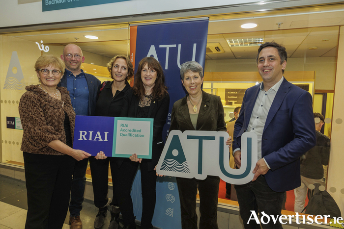 From left: Una Parsons, Head of College and Head of Department of Engineering & Design at ATU Sligo, Dr Emmet O'Doherty (ATU), Maša Ruane Bratuša, acting Head of Department of Architecture at ATU Sligo, Bernadette Donohoe, ATU Architecture Director of Accreditation, Dr Orla Flynn, ATU President and Dara Burke (ATU). 