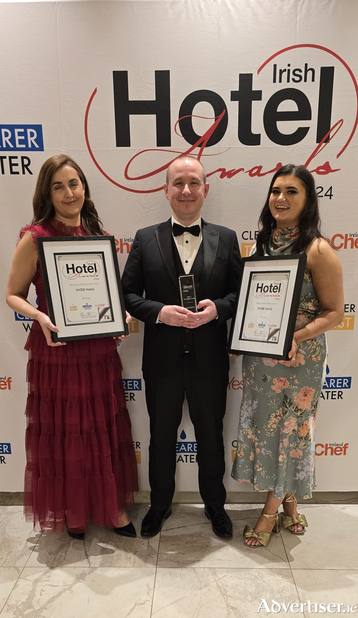 From left: Roisin McGee, HYDE Hotel general manager; Philip Dunleavy, HYDE Hotel deputy general manager; and Aoife Kilkelly, group social content creator.