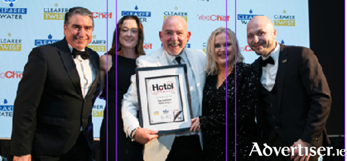 Andrew Keane, Ann McDonagh, Karen Jones and Robert Mordasan pictured accepting the Galmont Hotel Award.