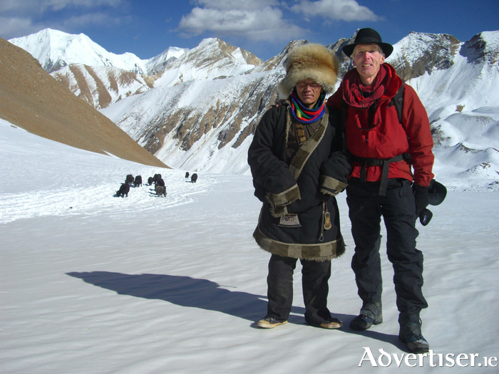 Dermot Somers with Karma Tshering in Dolpo, Tibet.