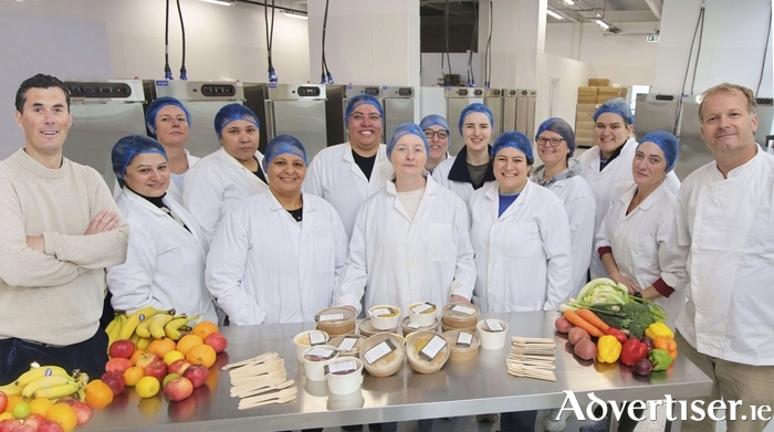 Cathal Connolly and Michael Bradbury and the team of Hot School Meals, Claregalway. Photo: Mike Shaughnessy