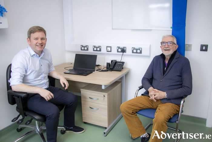 At the Moycullen Integrated Care Hub, from left, Dr Tomás Griffin, Lead Consultant Diabetologist for the West Galway and City Integrated Care Hub and Martin McDonagh, person living with diabetes. 