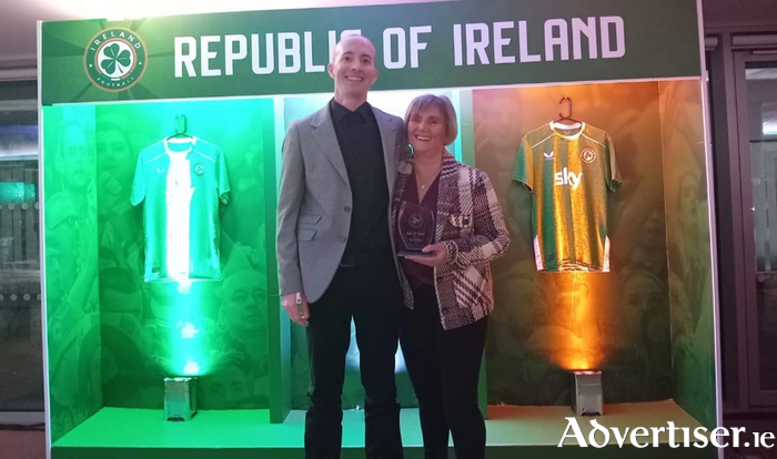 'Nono' pictured with her son, Kenneth McHugh, at the ceremony.