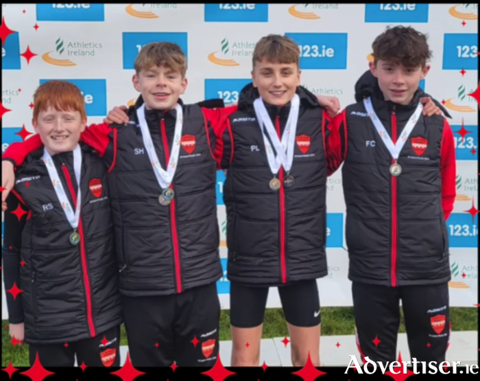 Clare River Harriers U14 Boys, Silver medallists, Ryan Scully, Sean Howley, Patrick Lee, and Fionn Creaven