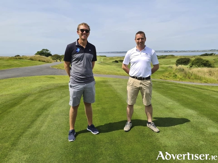 Damien Coleman (right) pictured with PGA Tour Golfer Seamus Power in Galway Bay Golf Resort.