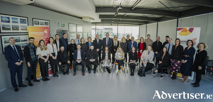 The Galway Chamber finalists and their hosts at Shannon Airport.