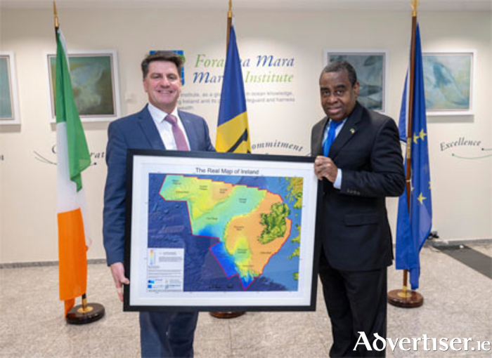 Dr Rick Officer, CEO of the Marine Institute with The Barbados Ambassador to Ireland, His Excellency, Mr Cleviston Haynes on his visit to the Marine Institute at Rinville, Oranmore.