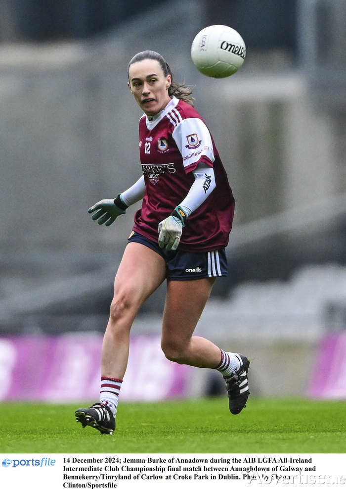 Jemma Burke of Annadown during the AIB LGFA All-Ireland Intermediate Club Championship final match between Annaghdown of Galway and Bennekerry/Tinryland of Carlow at Croke Park in Dublin. Photo by Shauna Clinton/Sportsfile