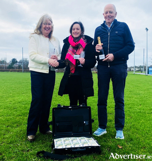 In the photo (centre) is Deirdre Butler who won &euro;100,000 at the weekend in the Galway Rape Crisis Centre win100grand.ie fundraiser. Also in the photo are (left) Cathy Connolly, Executive Director, GRCC and (right) Iogn&aacute;id &Oacute;&#039;Muircheartaigh, Chairperson, GRCC. 