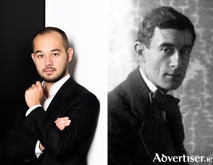 Pianist Francois-Xavier Poizat (left) and Maurice Ravel (1875 - 1937).