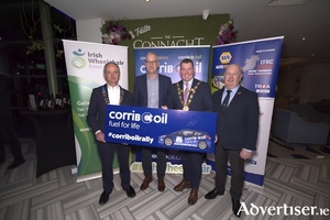 L-R Joe Donoghue (Clerk of the Course), Phillip Monks (Corrib Oil), Mayor of Galway City, Peter Keane, Aiden Harper (Motorsport Ireland President)