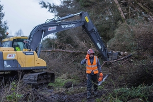 ESB teams working on infrastructure repairs following Storm &Eacute;owyn. 